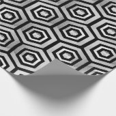 Geschenkpapier Schwarz Weiß Sechseck Geometrisch (Ecke)