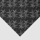 Geschenkpapier Seesterne Schneeflocke Silbergrau Seidenpapier (Ausschnitt)