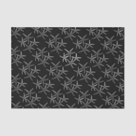 Geschenkpapier Seesterne Schneeflocke Silbergrau Seidenpapier (Vorderseite)