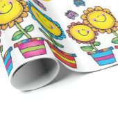 Geschenkpapier Sei glücklich Lächeln Sonnenblume F (Rolleneckpunkt)