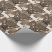 Geschenkpapier | Sepia Devon Rex Katze Sphynx Gott (Ecke)
