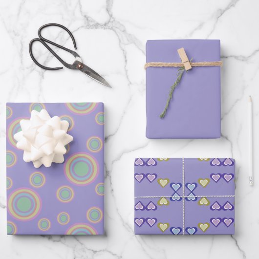 Geschenkpapier-Set mit 3 flachen Bögen Geschenkpapier Set (Vorderseite)