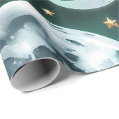 Geschenkpapier - Smaragdgrüner Himmelmond (Rolleneckpunkt)