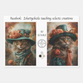 Geschenkpapier Vintage Floral Steampunk Katze A3 Set (Vorderseite)