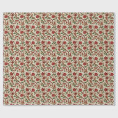 Geschenkpapier Vintage Weihnachtsbirnen & Schlitte (Flach)