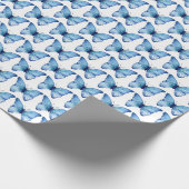Geschenkpapier - Wasserfarbe Blauer Schmetterling (Ecke)
