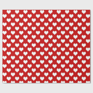 Geschenkpapier Weiße Herzen auf Rosa – Süße Liebe