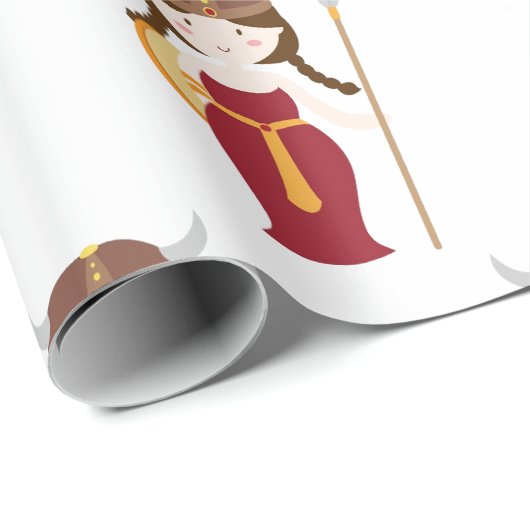 Geschenkpapier - Wikinger Krieger Prinzessin (Rolleneckpunkt)