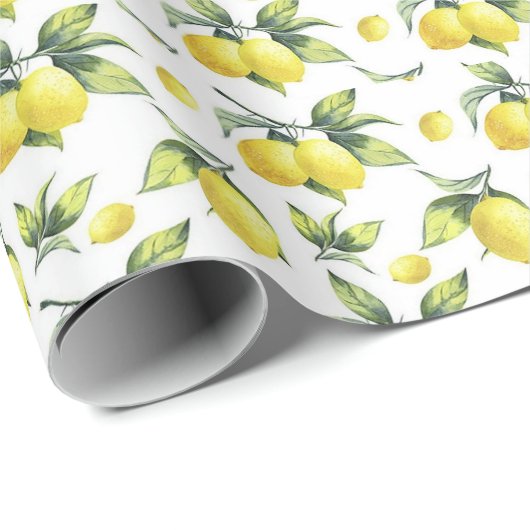 Geschenkpapier - Zitronen (Rolleneckpunkt)