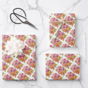 Geschenkpapierblatt - Pastell-Aquarellblumen Geschenkpapier Set
