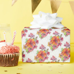 Geschenkpapierrolle - Lebendige Wasserfarbenblumen Geschenkpapier