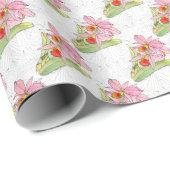 Geschenkpapierrolle - Rosa Orchidee Geschenkpapier (Rolleneckpunkt)