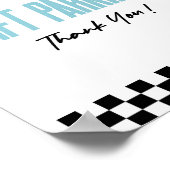 Geschenkparkplatz Blue Race Party Tafelschild Poster (Ecke)