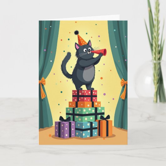 Geschenkpyramide-Geburtstagskarte Karte (Vorderseite)