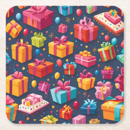 Geschenkregen Rechteckiger Pappuntersetzer