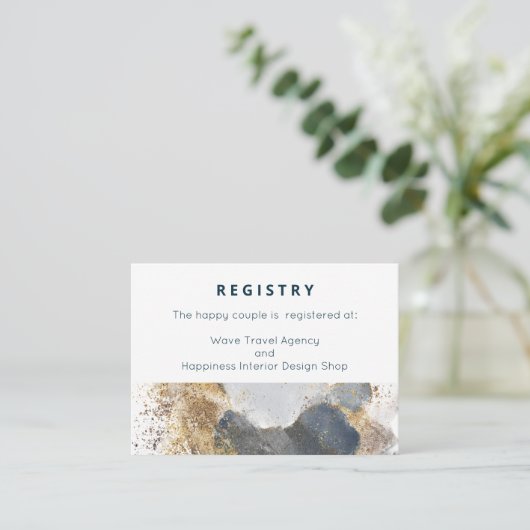 Geschenkregister oder Hochzeitswünsche Begleitkarte (Stehend Vorderseite)