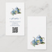 Geschenkregister QR Code Blue Hydrangea Baby Shoot Begleitkarte (Vorne/Hinten)