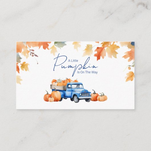 Geschenkregister QR Code Blue Truck Little Pumpkin Begleitkarte