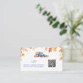 Geschenkregister QR Code Blue Truck Little Pumpkin Begleitkarte (Stehend Vorderseite)