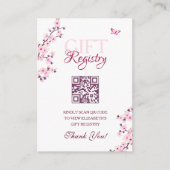 Geschenkregister QR Code Cherry Blossom Kinderdusc Begleitkarte (Vorderseite)