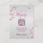 Geschenkregister QR Code Cherry Blossom Kinderdusc Begleitkarte (Vorderseite)