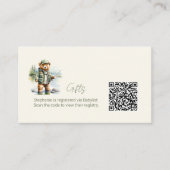 Geschenkregistrierungs-QR-Code Süßer Angel-Teddybä Begleitkarte (Vorderseite)