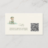 Geschenkregistrierungs-QR-Code Süßer Golf-Teddybär Begleitkarte (Vorderseite)