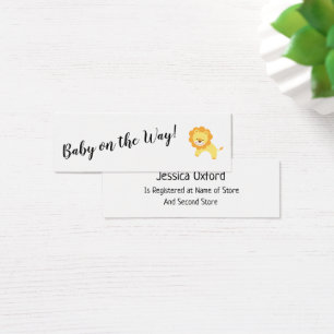 Geschenkregistrierungsdetails mit gelben Löwen-Han