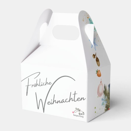 Geschenkschachtel mit Pferde Bild, Weihnachten (Rückseite)