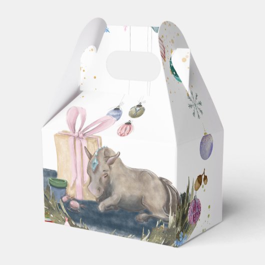 Geschenkschachtel mit Pferde Bild, Weihnachten (Vorderseite)