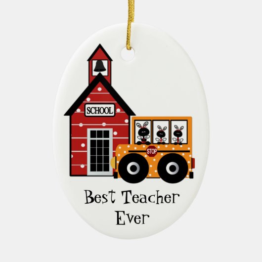 Geschenkschmuck für Lehrer Keramikornament (Vorne)