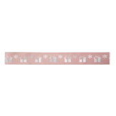 Geschenkschneeflocken Silver Pink Rose Gold Satinband (Vorderseite)