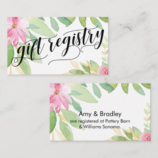 Geschenkschrift Farbige Blume für Wasserfarben Begleitkarte (Vorne/Hinten)