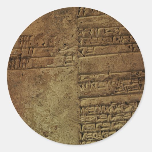 Geschenkserie "Sumerian Cuneiform Writing" Runder Aufkleber (Vorderseite)