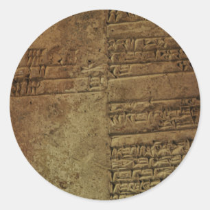 Geschenkserie "Sumerian Cuneiform Writing" Runder Aufkleber