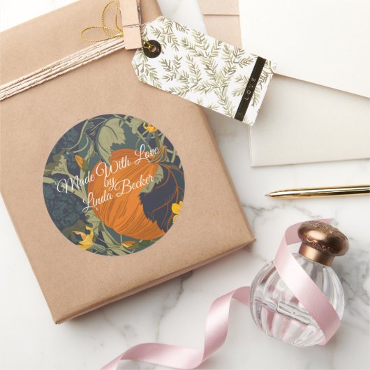 Geschenksiegel für Kürbis und Reben Runder Aufkleber (Schenken)