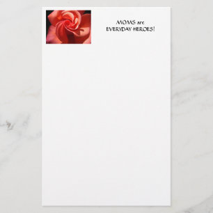GESCHENKSTATIONERY FÜR MUTTER Rose Blumen Briefkop Briefpapier