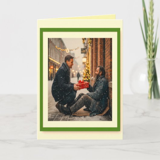 GESCHENKT WIRD MIT LIEBE WEIHNACHTSBOTSCHAFT KARTE (Vorderseite)