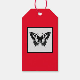 Geschenktafel BUTTERFLY SCHWARZ UND ROT Geschenkanhänger