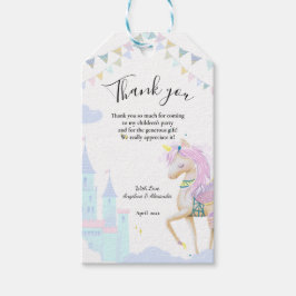 Geschenktafel für eine Babydusche mit Einhorn. Geschenkanhänger