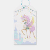 Geschenktafel für eine Babydusche mit Einhorn. Geschenkanhänger (Rückseite)