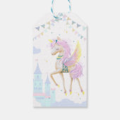 Geschenktafel für eine Babydusche mit Einhorn. Geschenkanhänger (Rückseite)