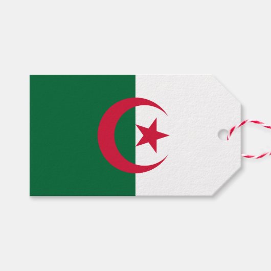 Geschenktafel mit der Flagge Algeriens Geschenkanhänger (Vorderseite (Horizontal))