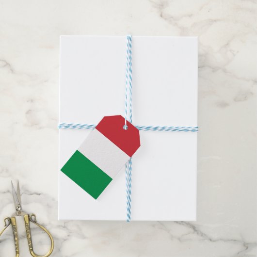 Geschenktafel mit der Flagge Italiens Geschenkanhänger (Mit Garn)