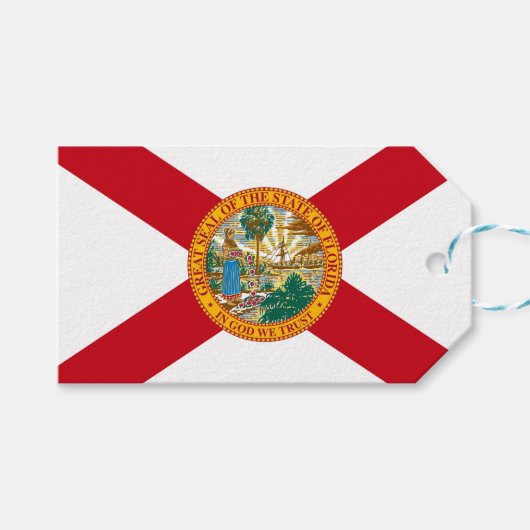 Geschenktafel mit der Flagge von Florida Staat, US Geschenkanhänger (Vorderseite (Horizontal))