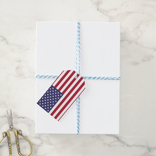Geschenktafel mit der Flagge von USA Geschenkanhänger (Mit Garn)