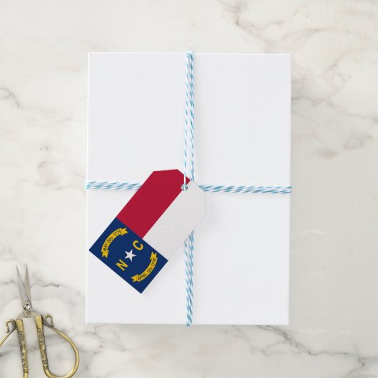 Geschenktafel mit Flag North Carolina Staat, USA Geschenkanhänger (Mit Garn)