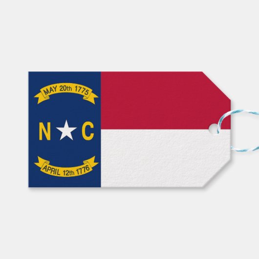 Geschenktafel mit Flag North Carolina Staat, USA Geschenkanhänger (Vorderseite (Horizontal))
