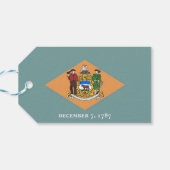 Geschenktafel mit Flagge des Staat Delaware, USA Geschenkanhänger (Rückseite Horizontal)