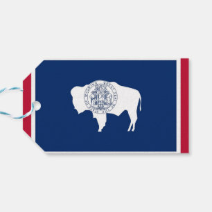 Geschenktafel mit Flagge des Wyoming-Staat, USA Geschenkanhänger